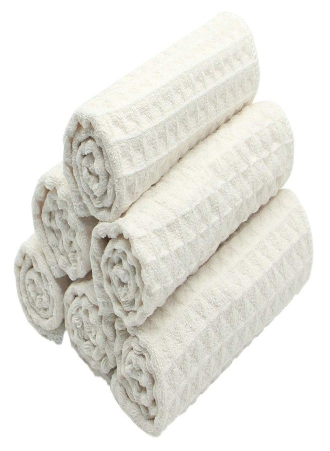 VeraSong Microfiber Kitchen Cleaning Cloth Thick Dish Rags Waffle Weave Washcloths Dish Cloths Ultra Absorbent Odor Free 12inch X 12inch 6 Pack Beige - Image 3